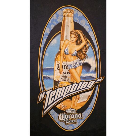 Vtg Corona Extra Shirt “Tempting” Good Girl Big Bottle Beer T-Shirt XL ODM 2001 - Picture 1 of 9